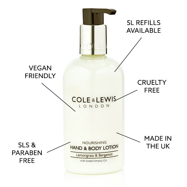 Cole & Lewis Lemongrass & Bergamot Hand & Body Lotion 300ml