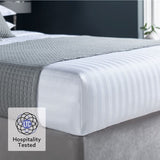 Easycare Satin Stripe Duvet Cover - White