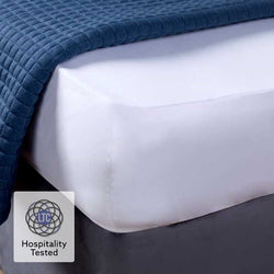 Luxury Cotton Sateen 400TC Fitted Sheet - White