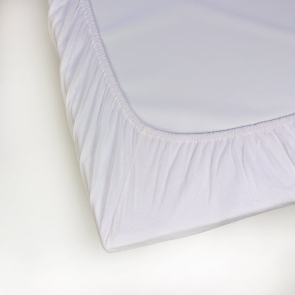 White Fitted Cotton Cot Sheet - Pair