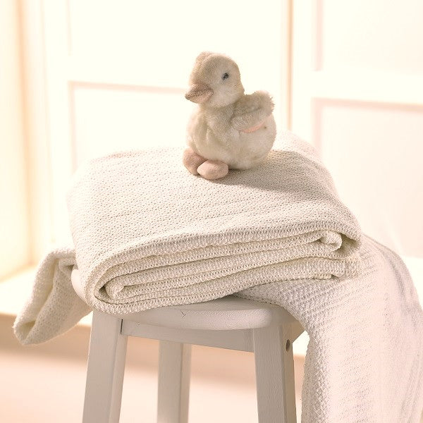 Cellular Cotton Cot Blanket