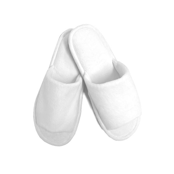 Washable Slippers with Open Toe - White