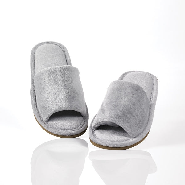 Washable Slippers with Open Toe - Silver Grey