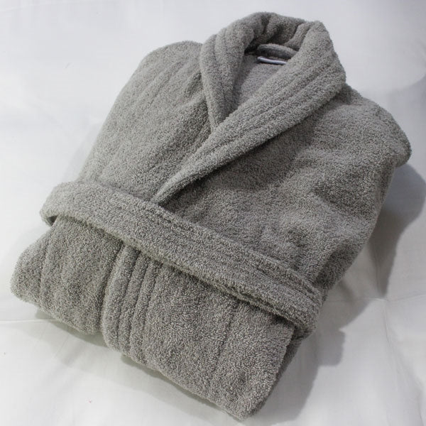 Classic Terry Cotton Bathrobe - Silver Grey