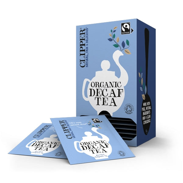 Clipper Fairtrade Organic Decaf Tea Bags - Tag & Envelope