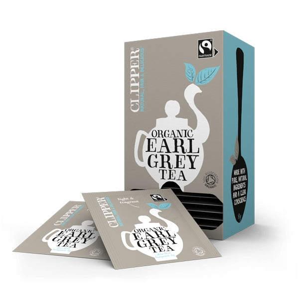 Clipper Fairtrade Organic Earl Grey Tea Bags - Tag & Envelope