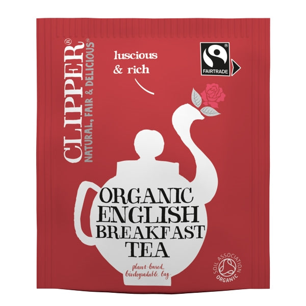 Clipper Fairtrade Organic English Breakfast Tea Bags - Tag & Envelope