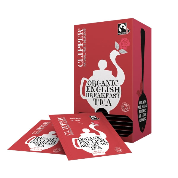 Clipper Fairtrade Organic English Breakfast Tea Bags - Tag & Envelope