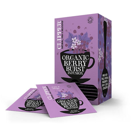 Clipper Organic Berry Burst Tea Bags - Tag & Envelope