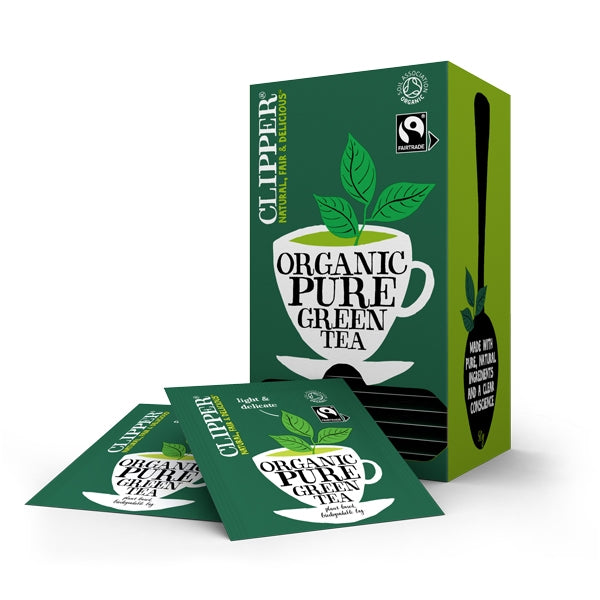 Clipper Fairtrade Organic Green Tea Bags - Tag & Envelope