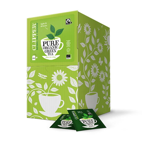 Clipper Fairtrade Organic Green Tea Bags - Tag & Envelope