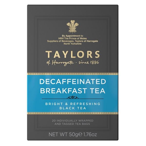 Taylors Decaf Breakfast Tea Bags (Tag & Envelope) - Pack of 20