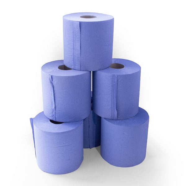 Blue Centrefeed Roll 2 Ply - Pack of 6