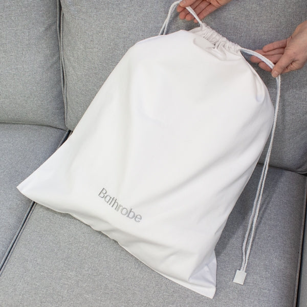 White Embroidered Bathrobe Bag