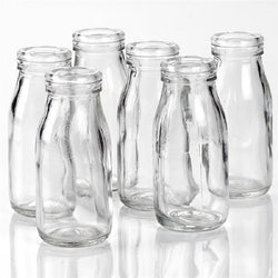 Glass Mini Milk Bottles 200ml - Pack of 6