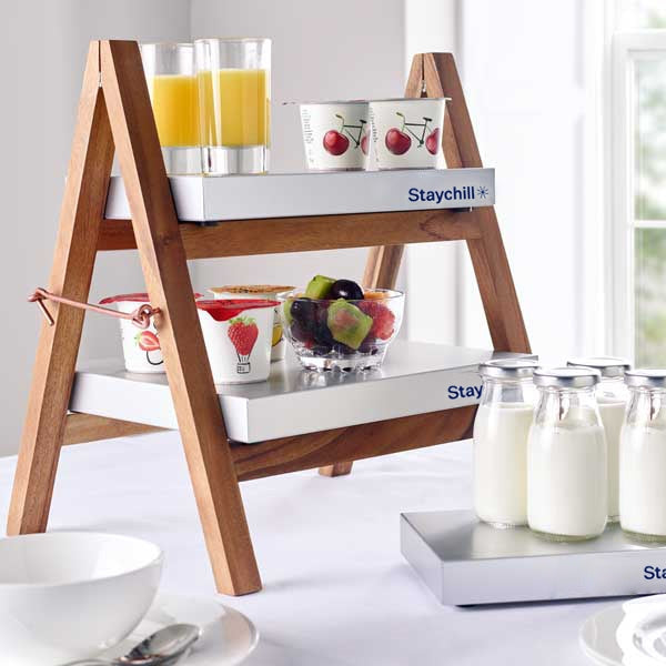 Acacia Wood Buffet Stand with Staychill Trays