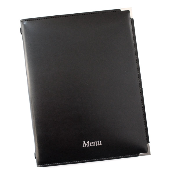 Faux Leather Menu Holder A4 - Black