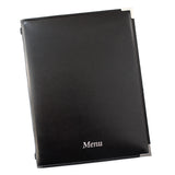 Faux Leather Menu Holder A4 - Black