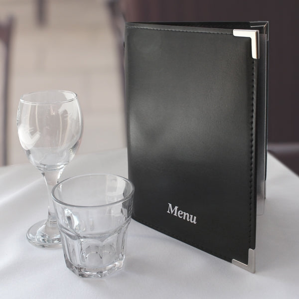 Faux Leather Menu Holder A5 - Black