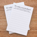 A6 Guest Feedback Notepad - Pack Of 5