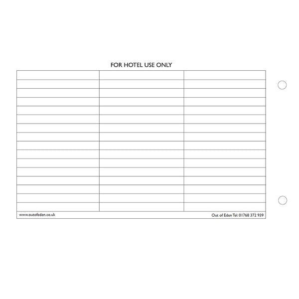 Guest Registration Cards - Pack of 250