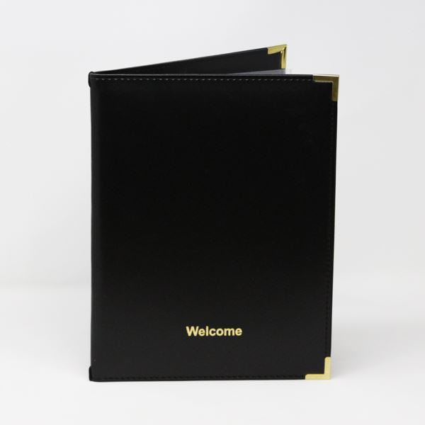 Faux Leather Guest Information Folder A4 – Black