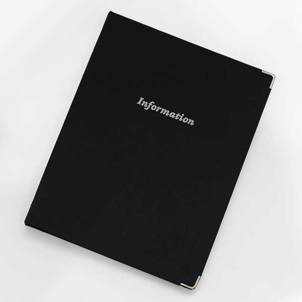 Textured Guest Information Folder A4 – Black