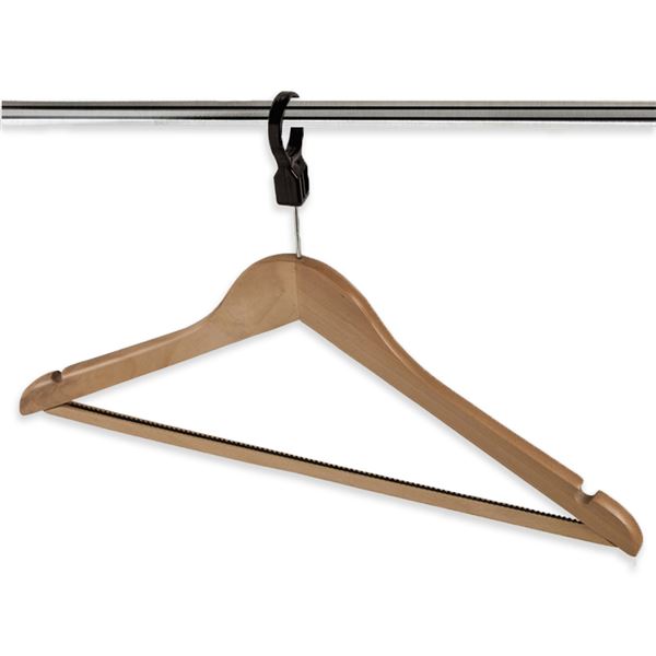 Non-Slip Wooden Security Coat Hanger - Light Wood, Dark Wood