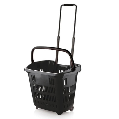 Pull Along Basket Trolley - 34L - Black