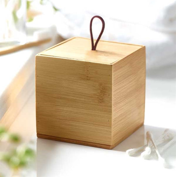 Wooden Bamboo Cube Container