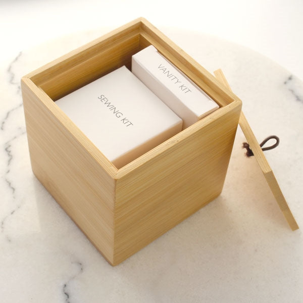 Wooden Bamboo Cube Container