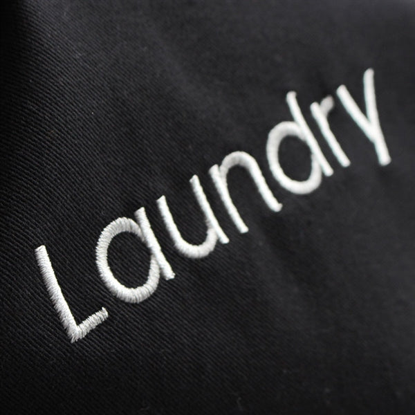 Black Embroidered Laundry Bag