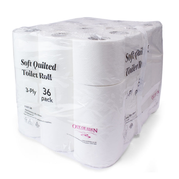 Soft Quilted Toilet Roll 3 Ply - Pack of 36