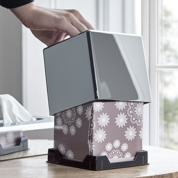 Chrome Cube Tissue Box Cover