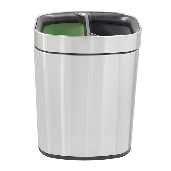 Twin 6L Waste Recycling Bin Brushed Stainless Steel