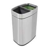 Twin 6L Waste Recycling Bin Brushed Stainless Steel