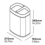 Twin 6L Waste Recycling Bin Brushed Stainless Steel