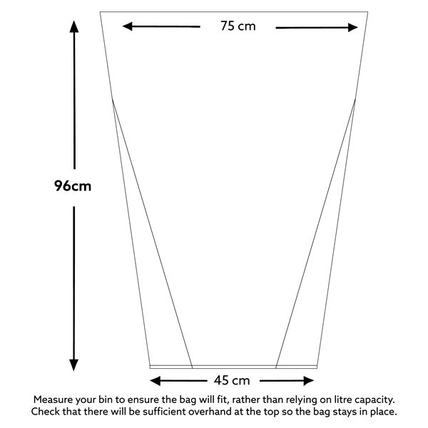 Large Heavy-Duty Recycled Clear Bin Bags 100L - Pack of 200