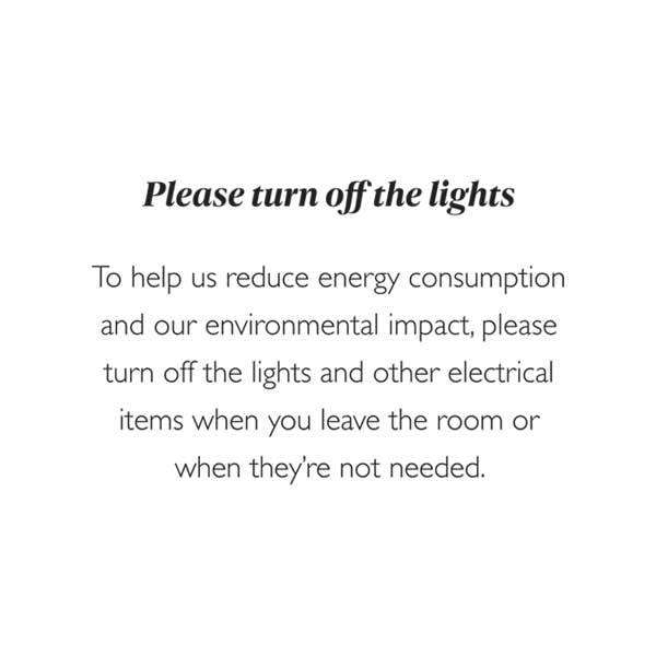 Turn Off The Lights Notice - Pack of 3