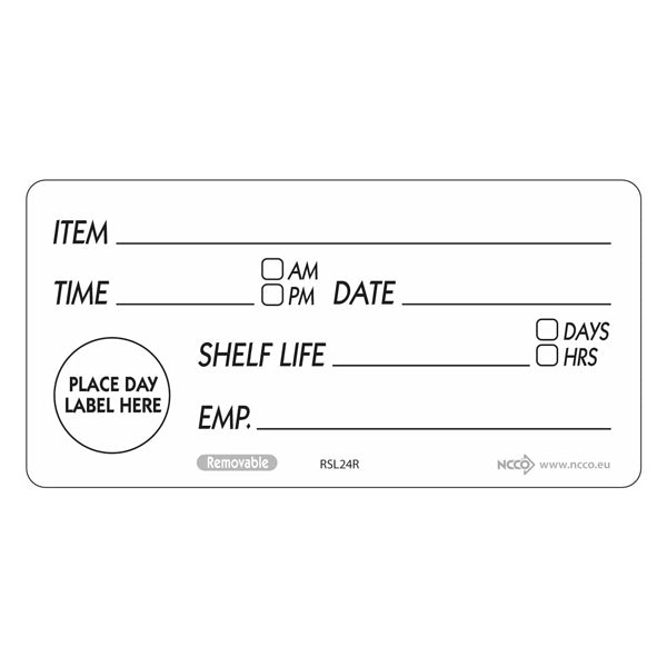 Removable Shelf Life Labels - Pack of 500