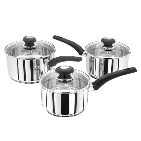 Judge Essentials Saucepans with Lids - Set of 3